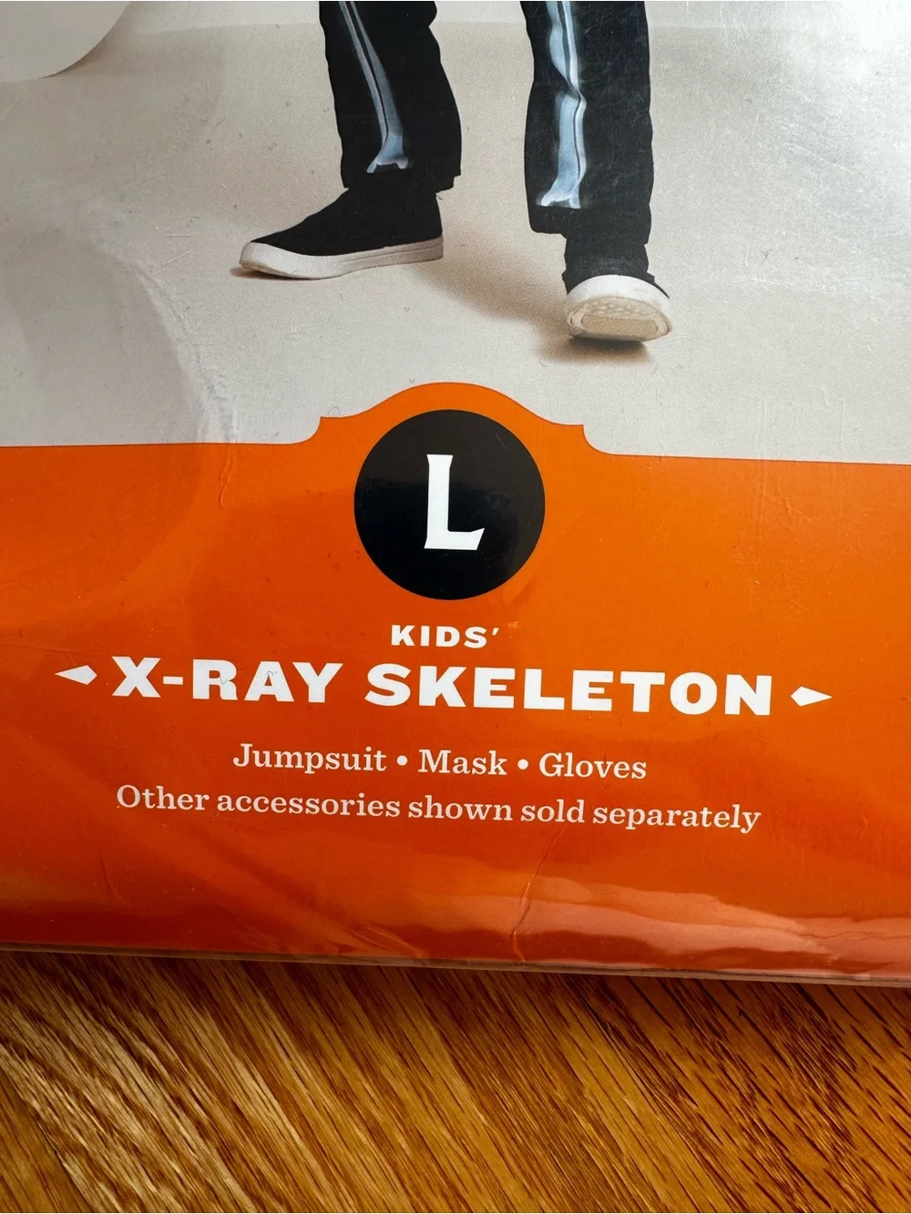 Kids' Black X-Ray Skeleton Costume - Large